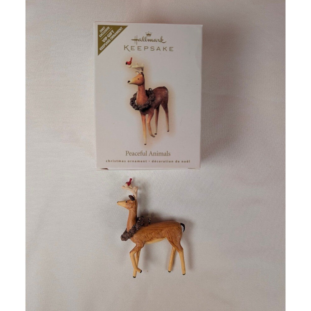 Hallmark Keepsake Christmas Ornament Peaceful Animals Deer 2007